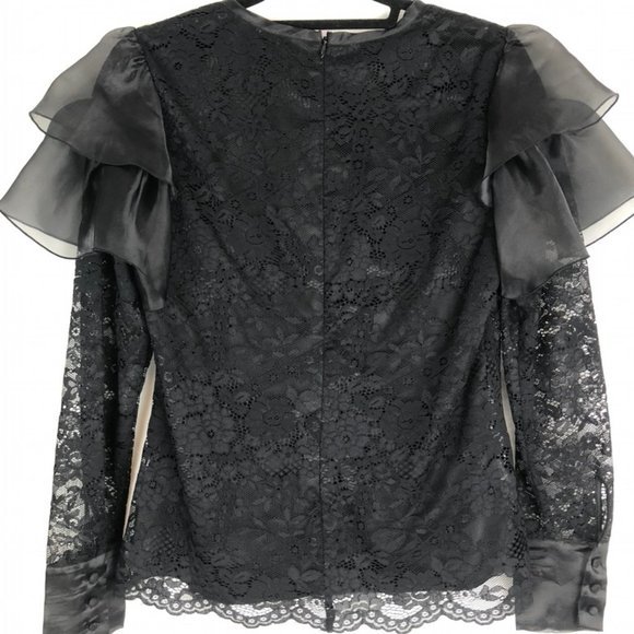 Rachel Parcell Lace Top with Shoulder Flutter - Picture 4 of 8